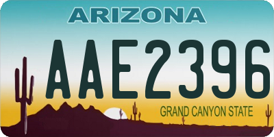 AZ license plate AAE2396