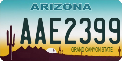 AZ license plate AAE2399