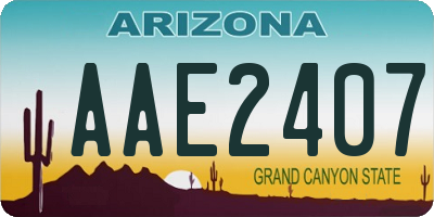 AZ license plate AAE2407