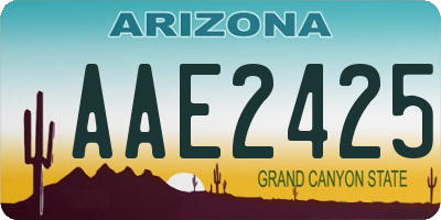 AZ license plate AAE2425
