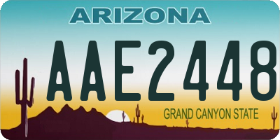 AZ license plate AAE2448