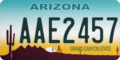 AZ license plate AAE2457