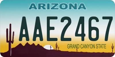 AZ license plate AAE2467