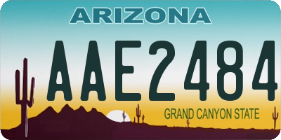AZ license plate AAE2484