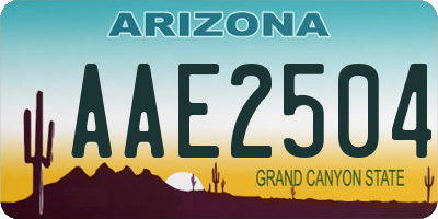AZ license plate AAE2504