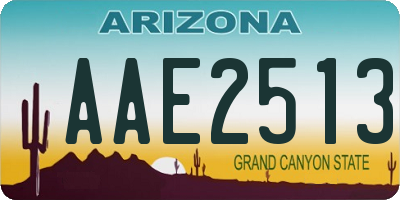 AZ license plate AAE2513
