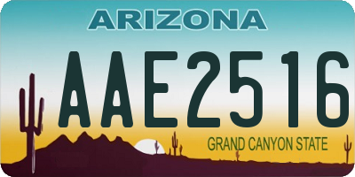 AZ license plate AAE2516