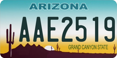 AZ license plate AAE2519