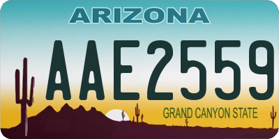 AZ license plate AAE2559