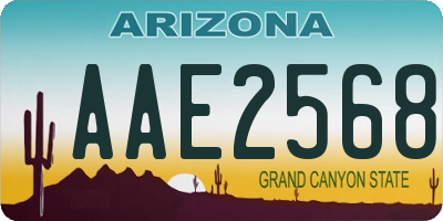 AZ license plate AAE2568