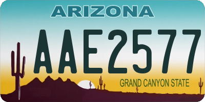 AZ license plate AAE2577