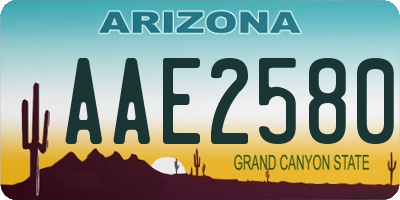 AZ license plate AAE2580