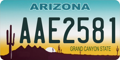 AZ license plate AAE2581