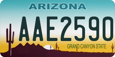 AZ license plate AAE2590