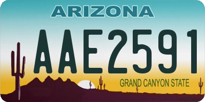 AZ license plate AAE2591