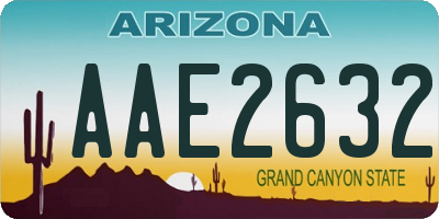 AZ license plate AAE2632
