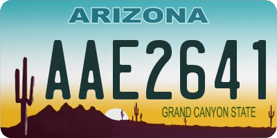 AZ license plate AAE2641