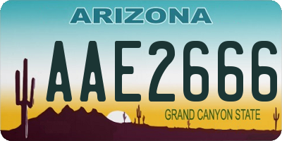 AZ license plate AAE2666