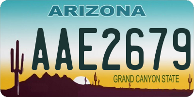 AZ license plate AAE2679
