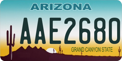 AZ license plate AAE2680