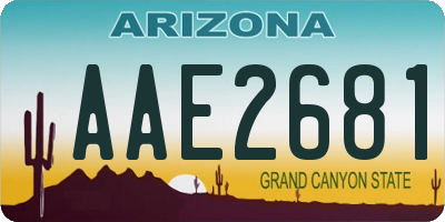 AZ license plate AAE2681