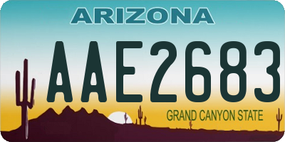 AZ license plate AAE2683
