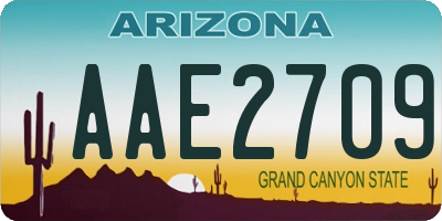 AZ license plate AAE2709