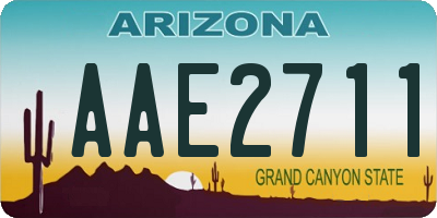AZ license plate AAE2711