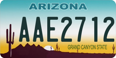 AZ license plate AAE2712
