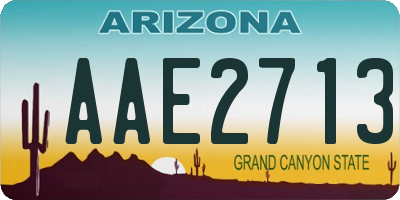 AZ license plate AAE2713