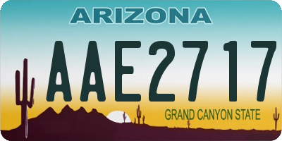 AZ license plate AAE2717