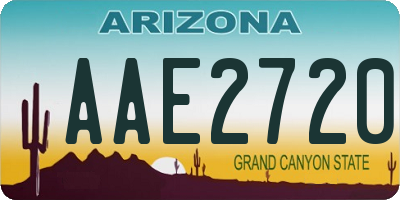 AZ license plate AAE2720
