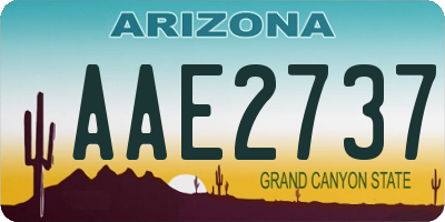 AZ license plate AAE2737