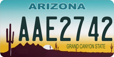 AZ license plate AAE2742