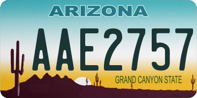 AZ license plate AAE2757