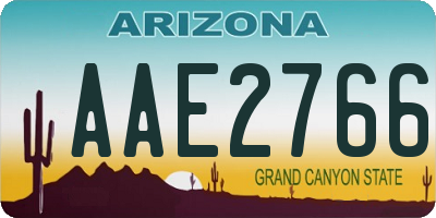 AZ license plate AAE2766