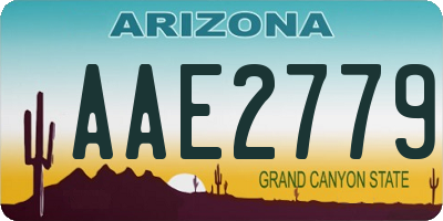 AZ license plate AAE2779