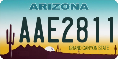 AZ license plate AAE2811