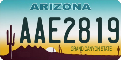 AZ license plate AAE2819