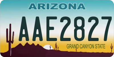AZ license plate AAE2827