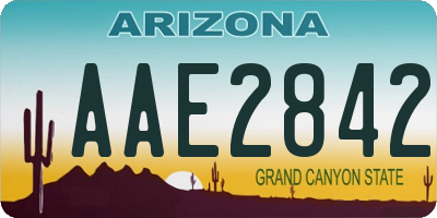 AZ license plate AAE2842