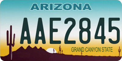 AZ license plate AAE2845
