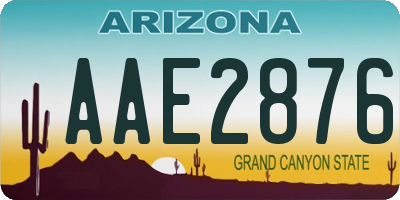 AZ license plate AAE2876