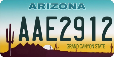 AZ license plate AAE2912