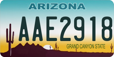 AZ license plate AAE2918