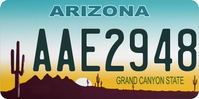 AZ license plate AAE2948
