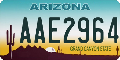 AZ license plate AAE2964