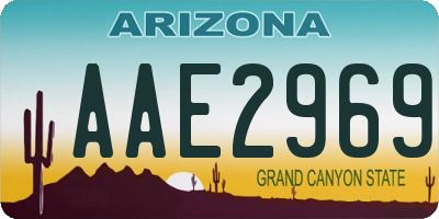 AZ license plate AAE2969