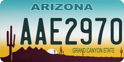AZ license plate AAE2970