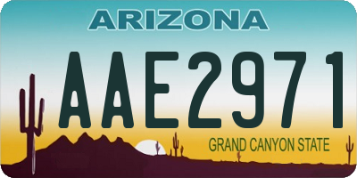 AZ license plate AAE2971